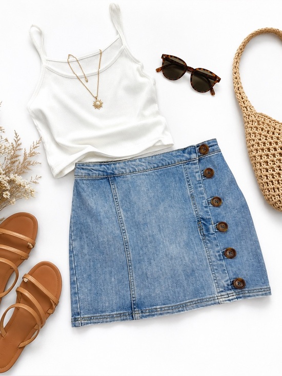 Wishlist Dresses & Skirts - Wishlist Jeans Denim Mini Skirt Button Front Y2K Light Wash Size S